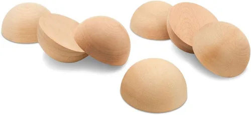 Vista 9 de Bolas de madera divididas de 3 pulgadas, paquete de 3 medias bolas de madera para manualidades y coronas de bricolaje, de Woodpeckers