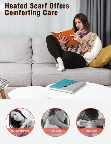 Vista 4 de Heated Scarf for Women Include Rechargeable Battery, Winter Electric Neck Scarf for Cold Weather
