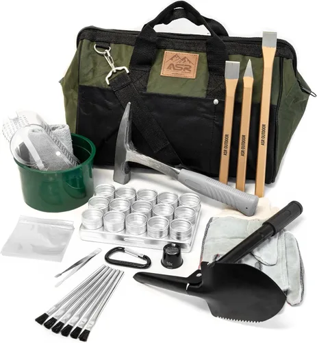 Vista 11 de Kit de Equipo de Geología para Caza de Rocas de 13 piezas ASR Outdoor con Bolsa de Herramientas