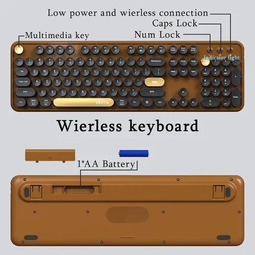 Vista 6 de Coloridos teclados inalámbricos de computadora y mouse combinados