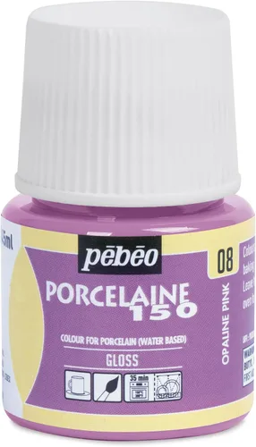 Vista 29 de Pebeo Porcelaine 150 - Pintura para porcelana de alto brillo a base de agua, botella de 45 ml - Negro abismo