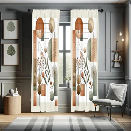 Vista 18 de Ambesonne - Paquete de cortinas de ventana de invierno de 2 unidades, cristales ornamentales de hielo con tiempo frío de enero abstracto, juego