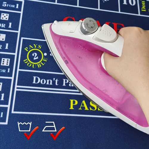 Vista 4 de 72 X 36 pulgadas Craps Casino Tabla Top Felt Layout Mat, 100% Durac impermeable, lavable y planchable (azul)