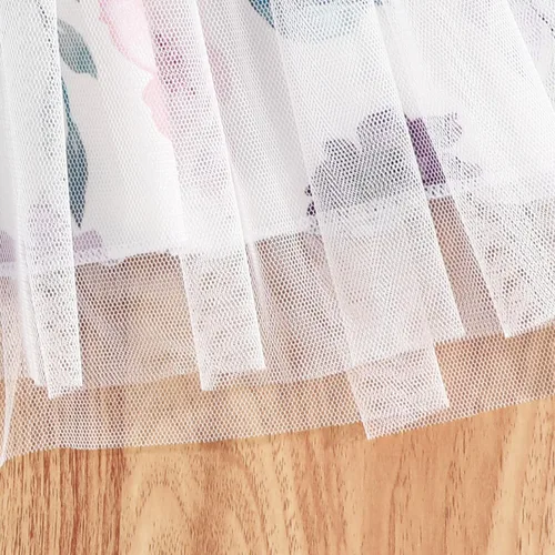 Vista 7 de Vestido de tul tutú para niñas pequeñas, sin mangas, con volantes, esponjoso, lindo, vestido de verano para fiesta escolar casual