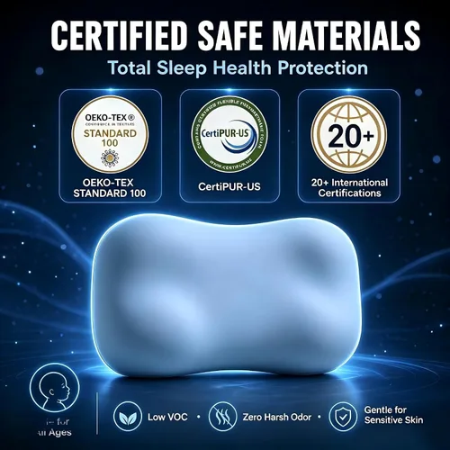 Vista 8 de Almohada cervical para aliviar el dolor de cuello, almohada ergonómica para dormir de lado y dormir profundo Azul
