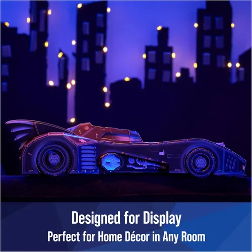 Vista 6 de 4D Build, DC Batman Retro Batmobile - Kit de modelo 3D con soporte, coleccionables de Batman y decoración de escritorio, rompecabezas para adultos