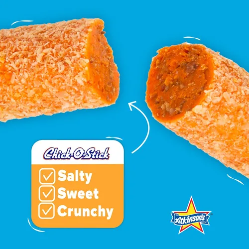 Vista 3 de Chick O Stick Barras de caramelo Paquete de 8 Mantequilla de maní crujiente enrollada en coco tostado Caramelo de mantequilla de maní Barras