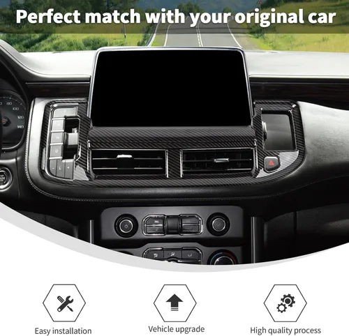 Vista 6 de Linskip Cambio electrónico de precisión y ajuste de ventilación de aire compatible con accesorios Chevy Suburban Tahoe 2021 2022 2023 2024, panel