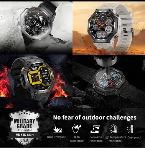 Vista 7 de Reloj inteligente KC91 AI, pantalla HD de 1.39 pulgadas, GPS, GPT, 107 modos deportivos, llamadas Bluetooth, rastreador de actividad impermeable