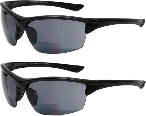 Vista 12 de Calabria Sport 202BF - Gafas de seguridad bifocales para lectura para hombres y mujeres, antivaho envolvente, protección UV tintada, sin montura
