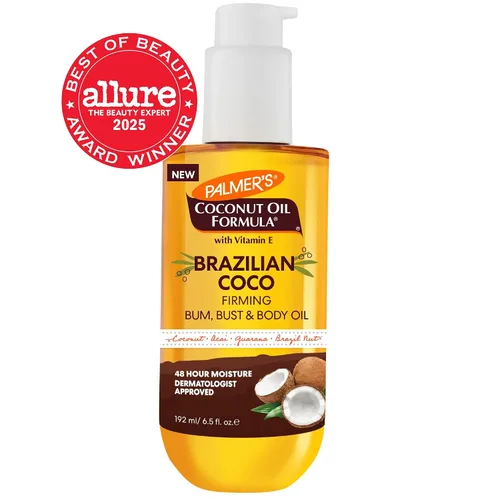 Vista 2 de Palmer's Fórmula de Aceite de Coco Brasileño Coco Aceite Corporal Reafirmante con Vitamina E, 6.5 onzas líquidas, ayuda a tensar y reafirmar la piel