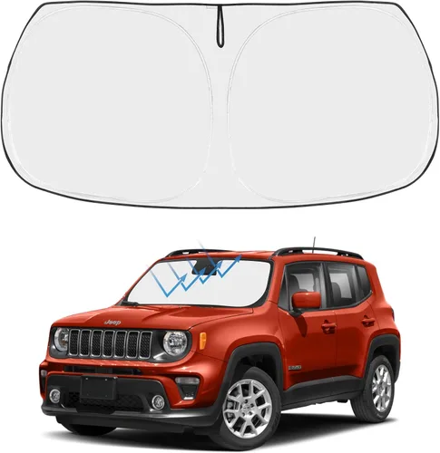 Vista 194 de Proadsy Parasol para parabrisas Rivian R1S 2022-2025 2026 de 4 capas plegable, protector de parasol frontal que bloquea los rayos UV, mantiene