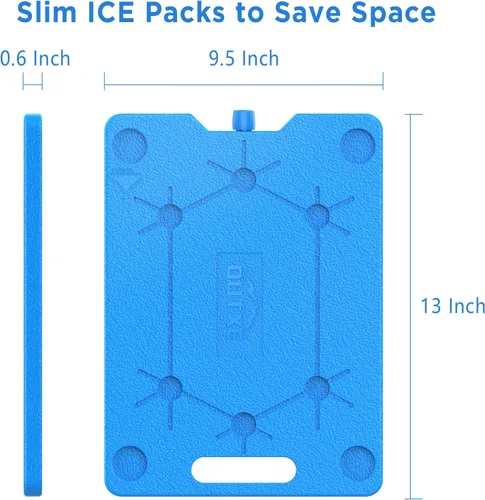 Vista 2 de OUTXE Bolsas de hielo para enfriadores – Grandes, 10 x 13 pulgadas, ahorro de espacio, reutilizables, de larga duración, paquetes de congelador frío