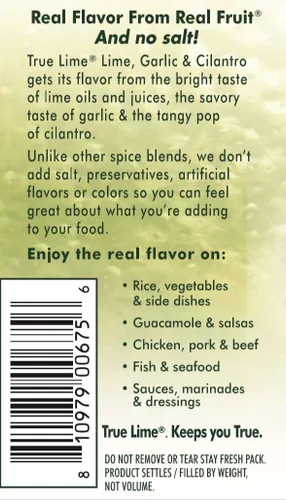 Vista 3 de True Lime - Sazonador de mezcla de especias, lima, ajo y cilantro, 1,94 onzas