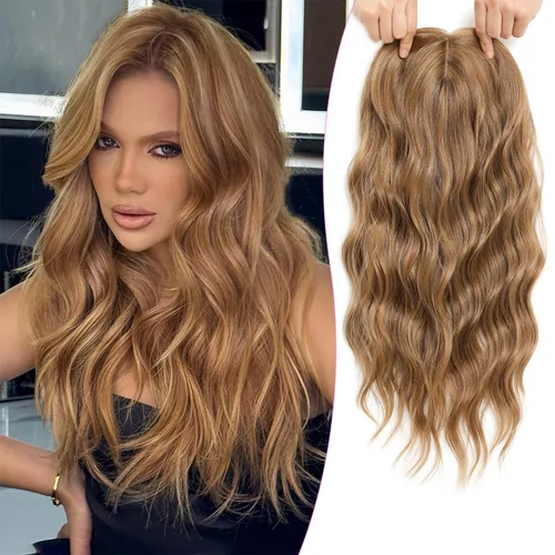 Vista 11 de PANEWAY Toppers de pelo de 7 x 7 pulgadas para mujeres con cabello fino, pelucas de 20 pulgadas para mujer, 1B
