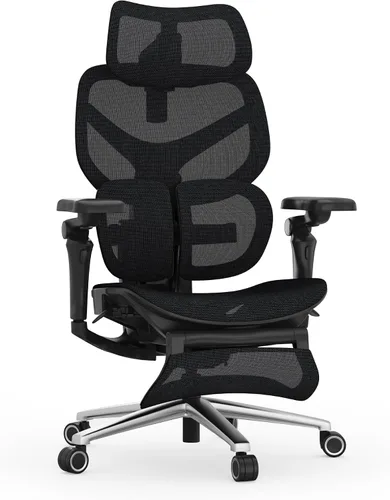 Vista 14 de FlexiSpot Sentinel-Pro - Silla ergonómica para juegos con reposabrazos 7D de doble ala adaptable lumbar 7D 145° 4 posiciones, respaldo ajustable