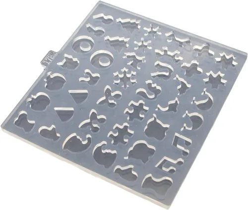 Vista 4 de Lindos aretes de resina molde de silicona mini animal flor arco copo de nieve forma geométrica Expoy molde de fundición de resina para joyería y 1782