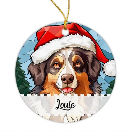 Vista 22 de Airedale Terrier - Adorno de Navidad para perro, regalo para Acción de Gracias, perros personalizados con sombrero de Navidad, adornos de Airedale