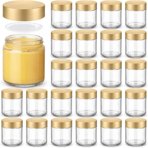 Vista 13 de Norme 24 Frascos de Vidrio de 4 oz con Tapas Herméticos Redondos a Prueba de Fugas Frascos Cosméticos Vacíos con Revestimientos Internos en la Tapa