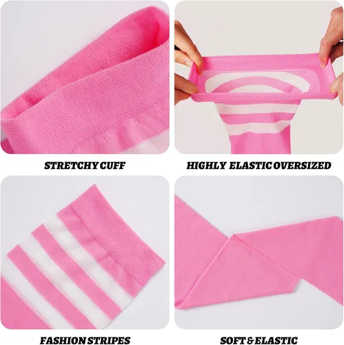 Vista 3 de Medias altas hasta el muslo de talla grande para muslos gruesos, extra largas para mujer, medias altas opacas sobre la rodilla para muslo ancho
