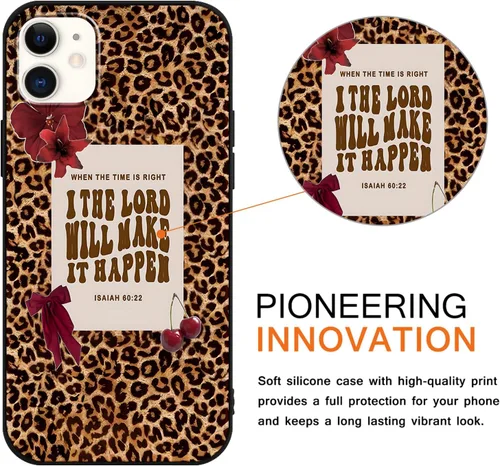 Vista 2 de Paquete de 2 fundas para iPhone 11 de 6.1 pulgadas con frase de fe Estético.