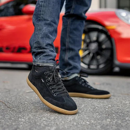 Vista 22 de Piloti Zapatos de conducción para hombre, zapatos deportivos de gamuza italiana Shift para hombre