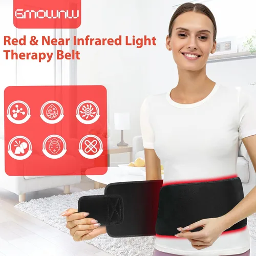 Vista 7 de Terapia de luz roja para cuerpo, terapia de luz infrarroja para cinturón de hombro, cuentas LED 3 en 1, luz roja de 660 nm y 850 nm de terapia