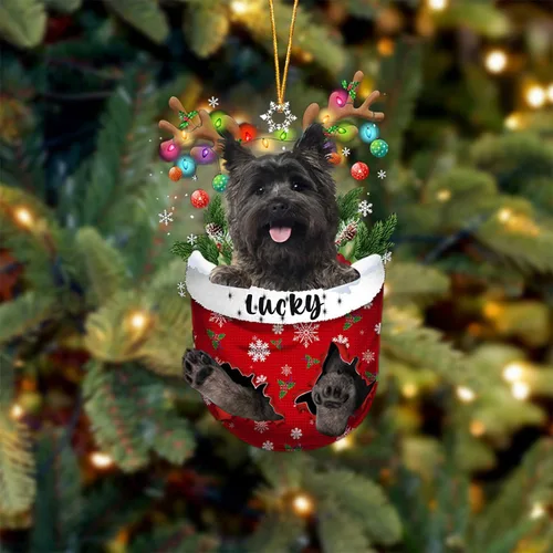 Vista 105 de Adorno de Navidad personalizado para perro Airedale Terrier en bolsillo de nieve, adorno para árbol de Navidad, idea de regalo para amantes