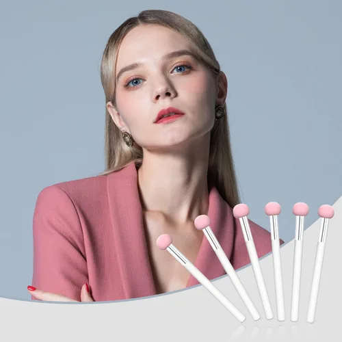 Vista 6 de 6 esponjas de maquillaje para base, hongos, esponja con asa, corrector de polvo, aplicador, brocha para sombra de ojos para mujeres y niñas Rosa