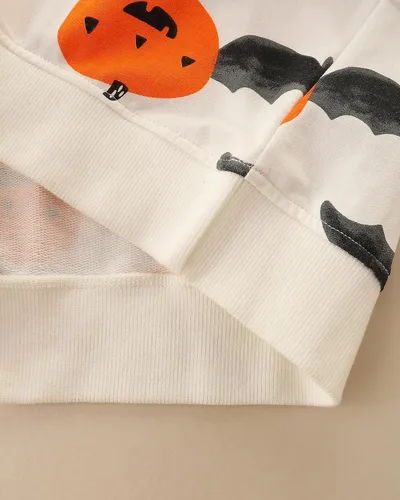 Vista 5 de HILEELANG Sudaderas con cuello redondo y manga larga para niños pequeños, suéter de algodón con gráfico