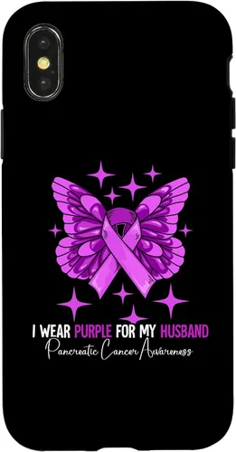 Vista 5 de I Wear Purple For My Husband Pancreatic Cancer Awareness Case for iPhone 16