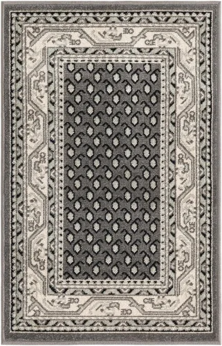 Vista 3 de Unique Loom Williamsburg Collection Area Rug - Allover (2' x 3' 1" Rectangle Gray/Black)