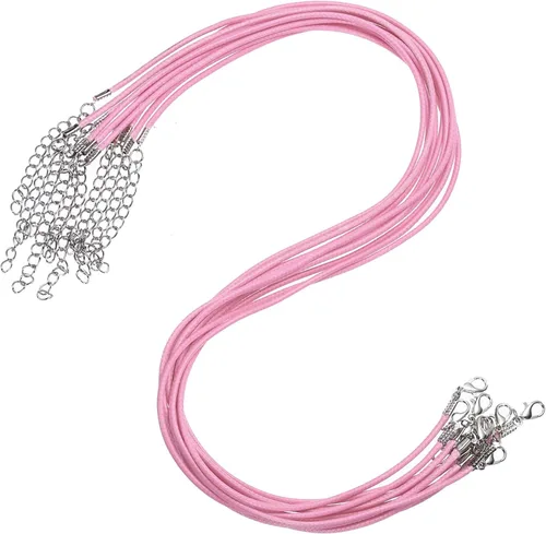 Vista 51 de MECCANIXITY 10 cordones de collar encerado de 18 pulgadas, cadena de collar a granel con cierre de 0.059 in de cuerda de cuero encerado para hacer