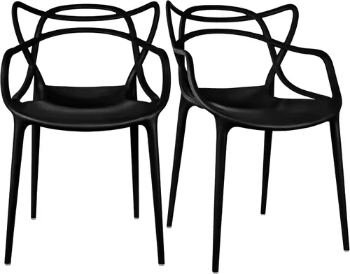 Vista 21 de 2xhome Silla de comedor moderna Silla auxiliar apilable para interiores o exteriores Plástico resistente a la intemperie para cocina, patio Negro