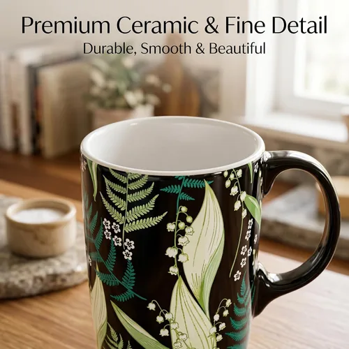 Vista 4 de Topadorn Taza de viaje de café de cerámica con caja de color y asa, taza de té de cerámica de 17 onzas para trabajo de oficina, tapa resistente a