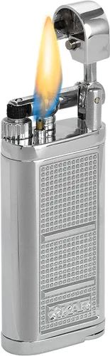 Vista 2 de Xikar Encendedor de tubería de tubería, sistema de encendido de pedernal reemplazable, tapa de encendido con bisagras, recargable, plateado