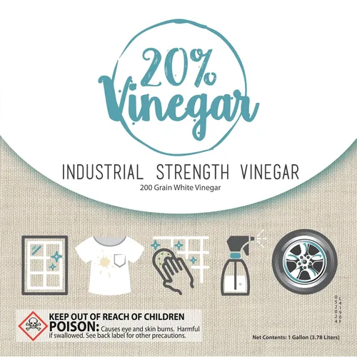 Vista 6 de Vinagre concentrado de grado profesional al 20 % Diluye a 4 galones de vinagre de limpieza multiusos 4 veces vinagre de potencia Cientos