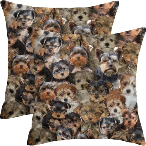 Vista 11 de Regalo para amantes de Airedale Terrier, 2 fundas de almohada de Bingley Terrier, fundas de almohada con estampado de cara de perro, fundas