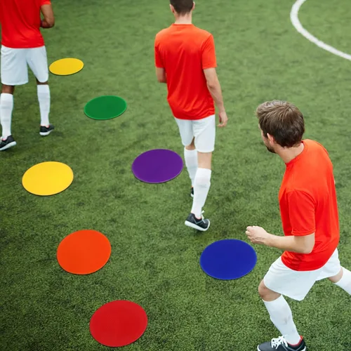 Vista 5 de Marcadores de punto de piso de TPE Tinideya para gimnasio, puntos planos antideslizantes, marcador de punto de baile para deportes de gimnasio