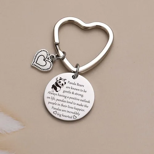 Vista 4 de JIUSHUN Llavero con diseño de oso de panda para amantes de los animales, regalo de panda, llavero de oso de panda y oso de panda para veterinarios