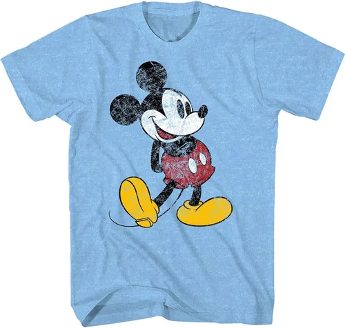 Vista 2 de Disney Mickey Mouse - Camiseta clásica envejecida vintage de pie