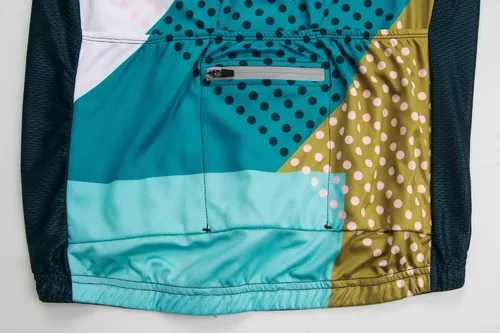 Vista 4 de GCRFL Camiseta de ciclismo de manga larga para hombre con bolsillo de cremallera 31 transpirable de secado rápido