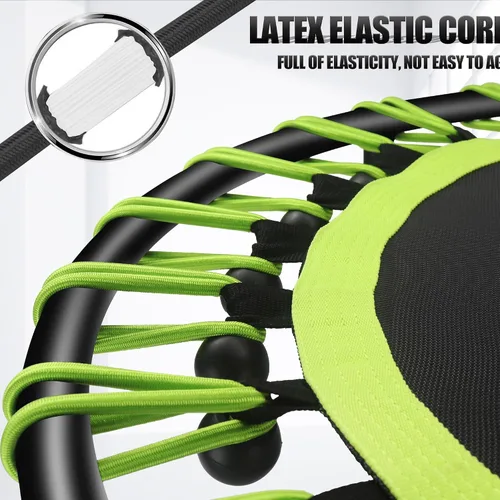 Vista 2 de Newan Mini trampolín silencioso de 40" con barra de mango ajustable, trampolín de fitness, reboteador bungee, entrenador de salto cardiovascular