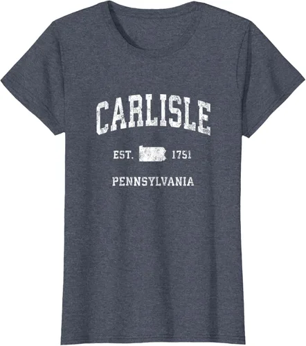 Vista 13 de Carlisle Pennsylvania PA - Camiseta deportiva vintage con diseño deportivo, Negro, S