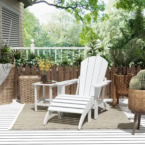 Vista 17 de WestinTrends Malibu - Silla de salón para exteriores, juego de 2 sillas Adirondack con otomana, sillas plegables de madera de polietileno para todo