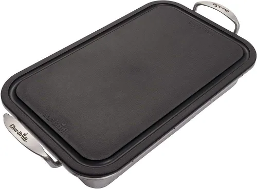 Vista 3 de Char-Broil 3526981P04 Grill Plus - Bandeja para asar y tabla de cortar, acero inoxidable y negro