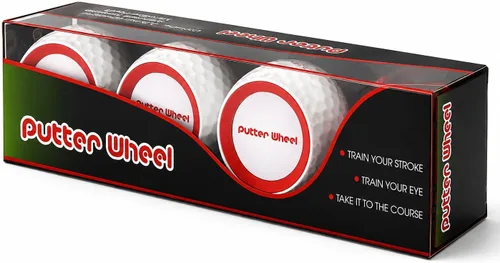 Vista 2 de PutterWheel Ayuda de entrenamiento para poner pelotas de golf (paquete de 3) – Sistema de entrenamiento de golf para práctica verde o esterilla
