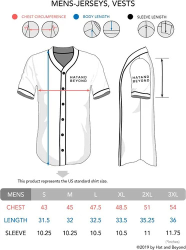 Vista 6 de Hat and Beyond Camiseta de béisbol con botones para hombre, uniformes deportivos de equipo activo