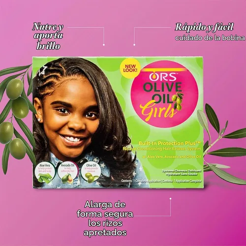 Vista 2 de ORS Aceite de oliva para niñas con protección integrada y sistema de relajación para el cabello sin lejía (1)