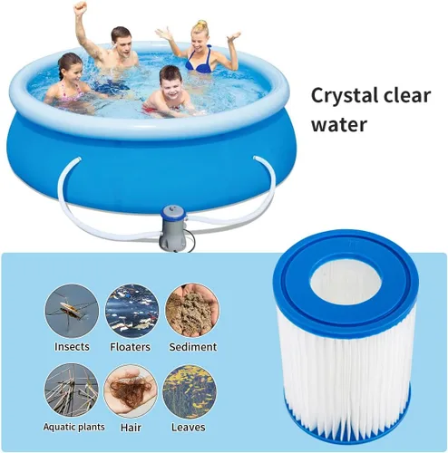 Vista 5 de WuYan Paquete de 4 filtros de piscina compatibles con cartucho tipo II, filtro de repuesto compatible con bomba de filtro de spa Lay Z